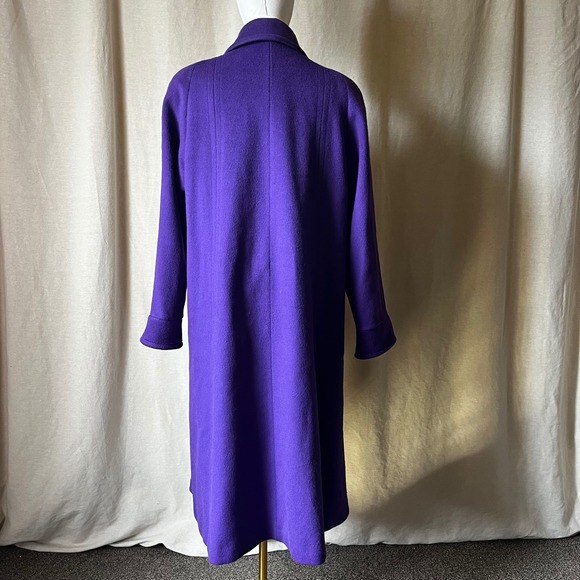 Vintage Forstmann Purple Wool Coat Womens M L Swing Long USA 43" Length - Picture 5 of 10